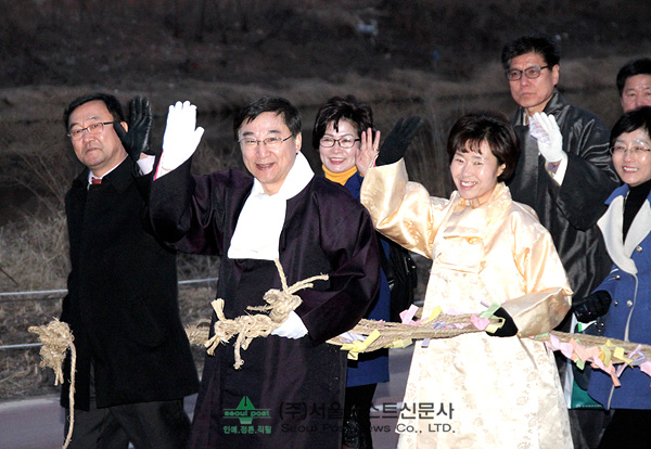 중랑천서 달집태우기 행사(서울포스트신문